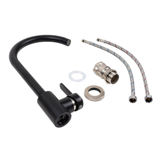 Кухонный смеситель Valeso 7990 NEST черный матовый