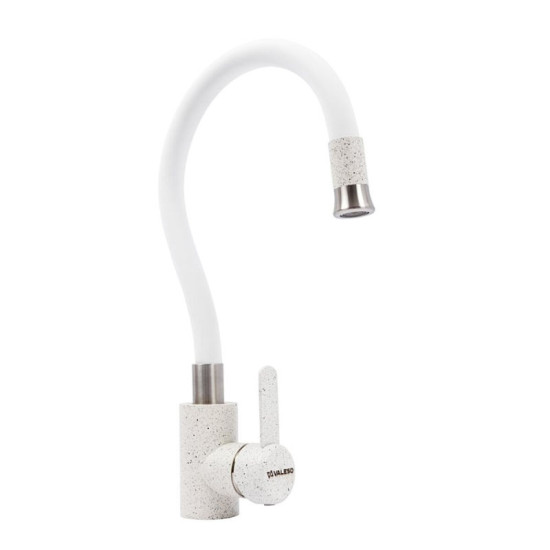 Кухонный смеситель Valeso KT 91 белый в точку