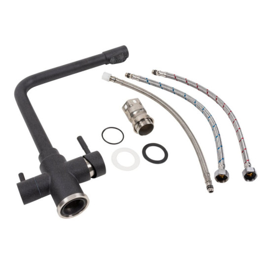 Кухонний змішувач із підключенням до фільтра Valeso KT 8201 (8626) Карбон