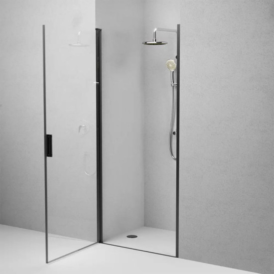 Душевая дверь Am.Pm Gem Solo Pivot W90UG-090-1P-195BT (90 см, стекло прозрачное, профиль черный матовый)