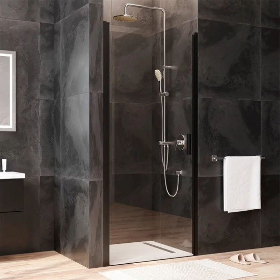 Душевая дверь Am.Pm Gem Solo Pivot W90UG-090-1P-195BT (90 см, стекло прозрачное, профиль черный матовый)