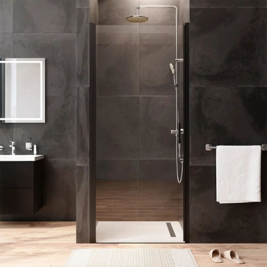 Душевая дверь Am.Pm Gem Solo Pivot W90UG-090-1P-195BT (90 см, стекло прозрачное, профиль черный матовый)