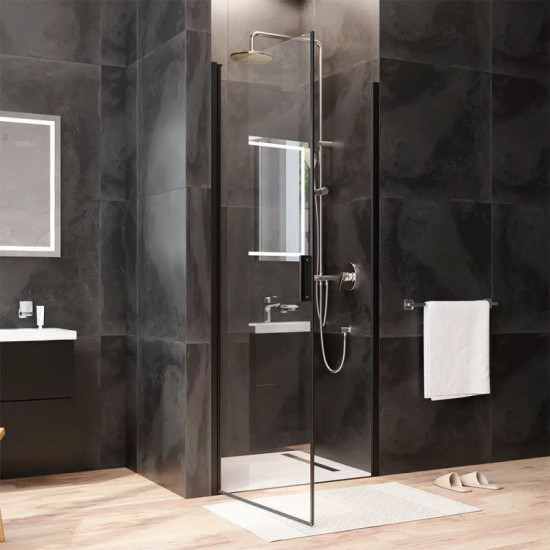 Душевая дверь Am.Pm Gem Solo Pivot W90UG-090-1P-195BT (90 см, стекло прозрачное, профиль черный матовый)