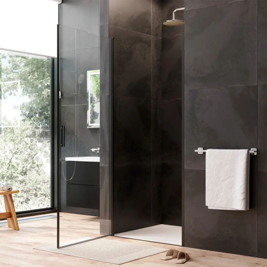 Душевая дверь Am.Pm Gem Solo Pivot W90UG-090-1P-195BT (90 см, стекло прозрачное, профиль черный матовый)