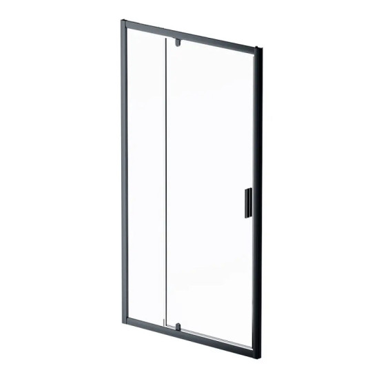 Душові двері Am.Pm Gem Solo Pivot W90UG-110-1P-195BT (110 см, прозоре скло, профіль чорний матовий)