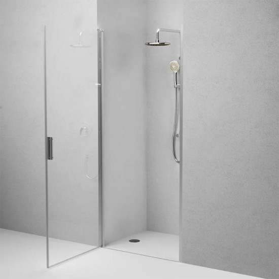 Душові двері Am.Pm Gem Solo Slide W90UG-100-1S-195BT (100 см, прозоре скло, профіль чорний матовий)