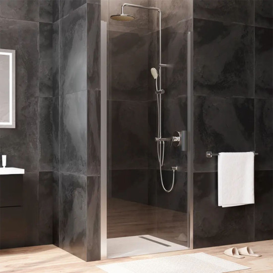 Душові двері Am.Pm Gem Solo Slide W90UG-100-1S-195BT (100 см, прозоре скло, профіль чорний матовий)