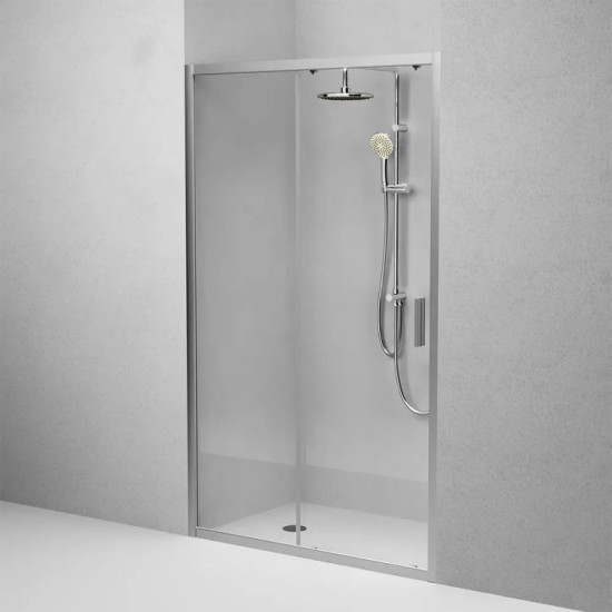 Душові двері Am.Pm Gem Solo Slide W90UG-120-1S-195MT (120 см, прозоре скло, профіль хром матовий)