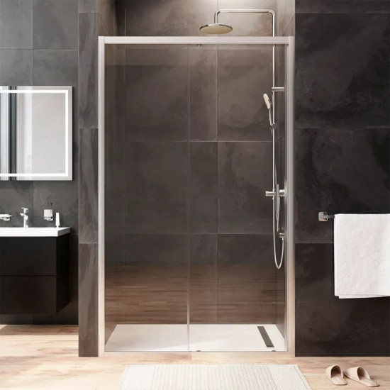 Душові двері Am.Pm Gem Solo Slide W90UG-120-1S-195MT (120 см, прозоре скло, профіль хром матовий)