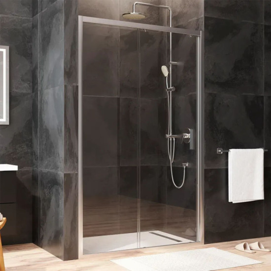 Душові двері Am.Pm Gem Solo Slide W90UG-120-1S-195MT (120 см, прозоре скло, профіль хром матовий)