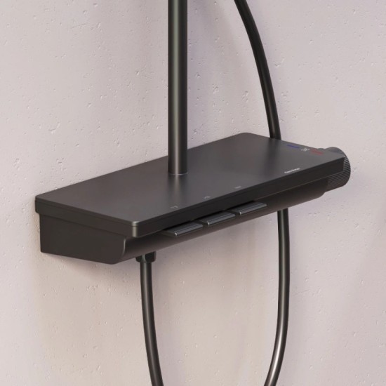 Душова система Damixa Gala 953760300 (чорна матова, з полицею та виливом)