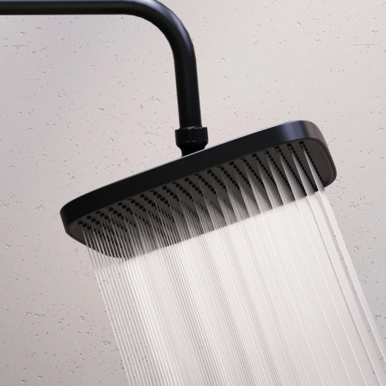 Душова система Damixa Gala 953760300 (чорна матова, з полицею та виливом)