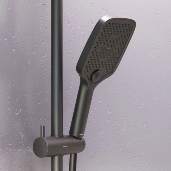 Душова система Damixa Gala 953760300 (чорна матова, з полицею та виливом)