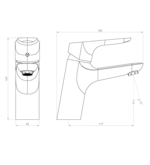 Змішувач для раковини Damixa Jupiter 770210301 (чорний матовий)