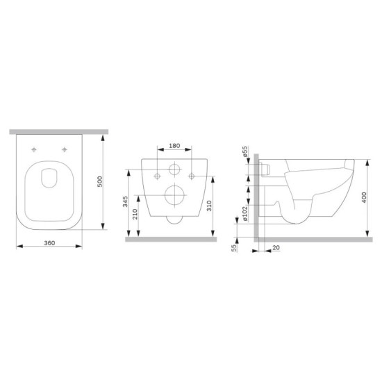 Унитаз подвесной Am.Pm Gem AquaSpin CGA1901SC (воронкообразный, с сиденьем)
