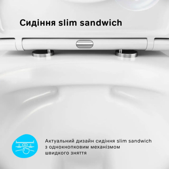 Унітаз підвісний Am.Pm Sense FlashClean C741701SC (з сидінням)
