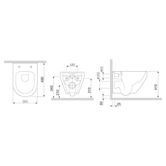Унитаз подвесной Am.Pm Spirit V2.0 AquaSpin CSB1900SC (воронкообразный, с сиденьем)