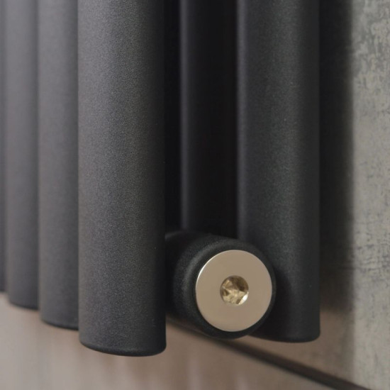 Вертикальний радіатор Navin Ellipse double 600x1800-10 (50мм), anticor, чорний муар 02-245133-6018