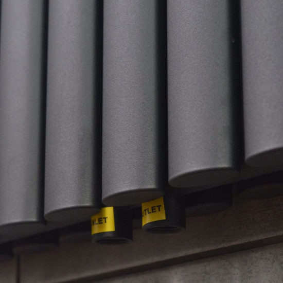 Вертикальний радіатор Navin Ellipse double 600x1800-10 (50мм), anticor, чорний муар 02-245133-6018