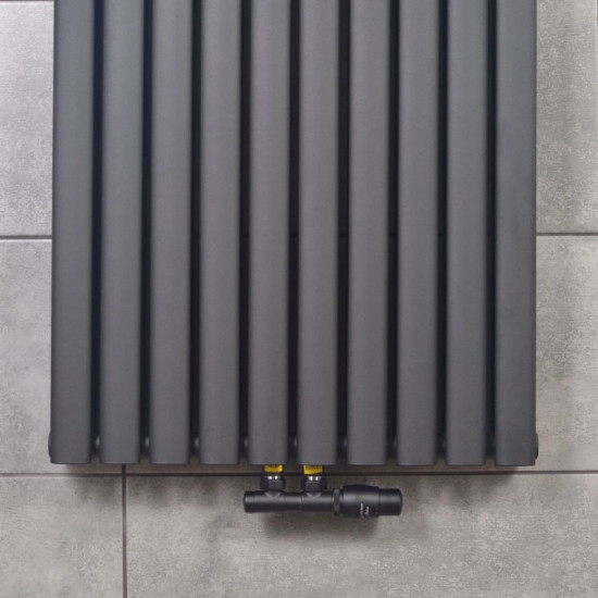 Вертикальний радіатор Navin Ellipse double 600x1800-10 (50мм), anticor, чорний муар 02-245133-6018