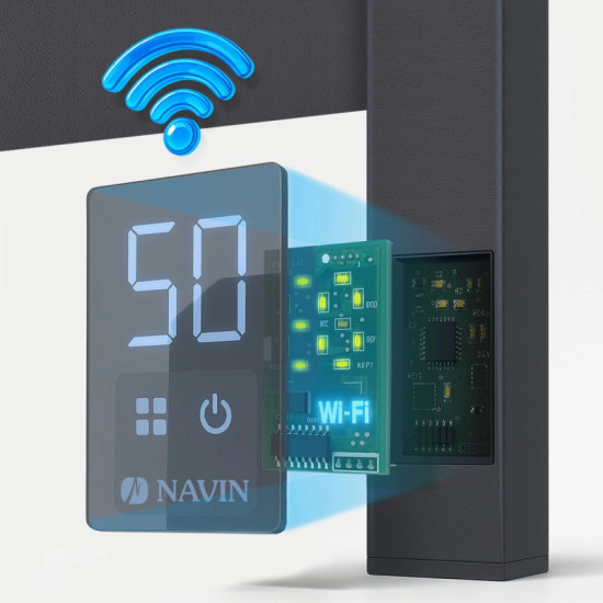Рушникосушарка Navin Авангард X 480x800 Sensor Wi-Fi 12-272155-4880 лівий чорний муар