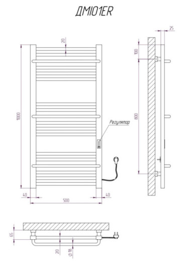 Рушникосушарка Kosser Міра 1000х500/18 ER тайм. білий