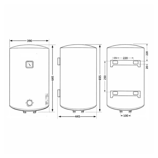 Водонагреватель Thermo Alliance 50 л Grey универсальный, мокрый ТЭН 1,5 кВт D50VH15Q2G