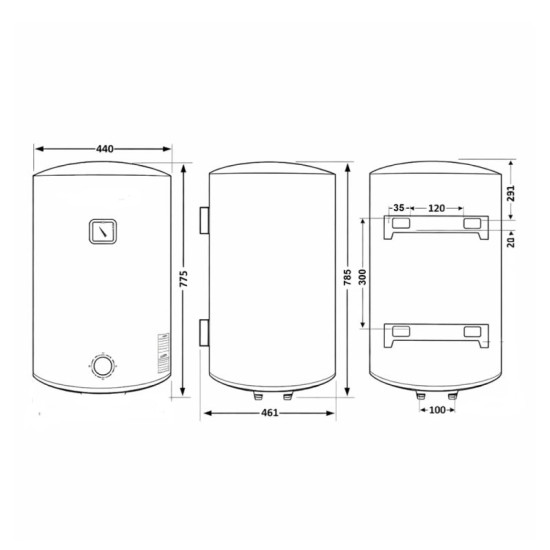 Водонагрівач Thermo Alliance 80 л Grey універсальний, мокрий ТЕН 1,5 кВт D80VH15Q3G