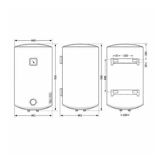 Водонагрівач Thermo Alliance 100 л, Grey, універсальний, мокрий ТЕН 1,5 кВт D100VH15Q3G