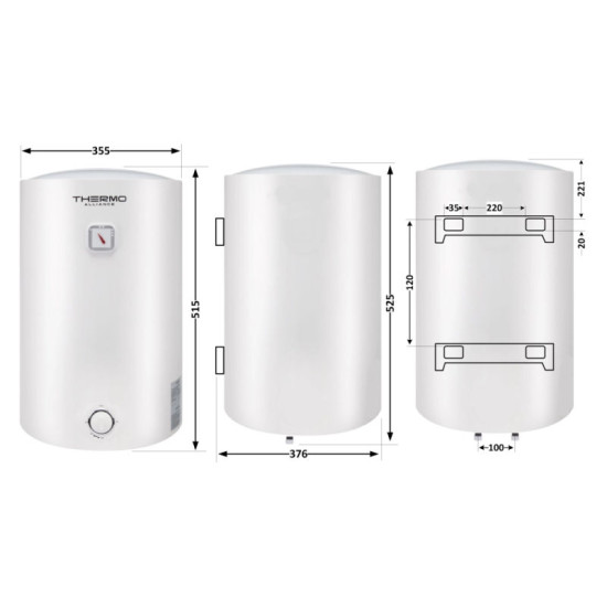 Водонагреватель Thermo Alliance 30 л универсальный, мокрый ТЭН 1,5 кВт D30VH15Q1