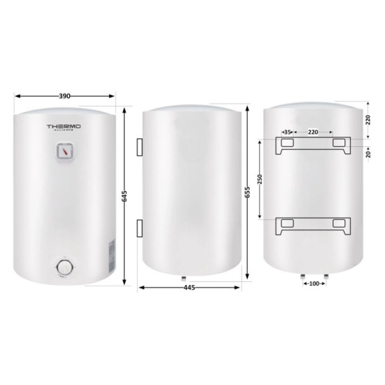 Водонагреватель Thermo Alliance 50 л универсальный, мокрый ТЭН 1,5 кВт D50VH15Q2
