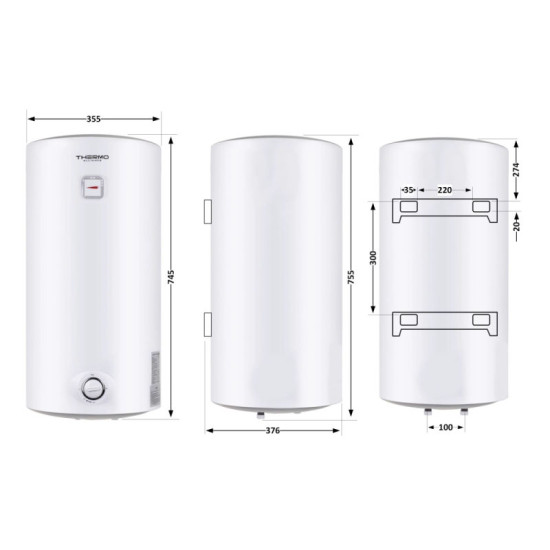 Водонагрівач Thermo Alliance 50 л SLIM вертикальний, мокрий ТЕН 1,5 кВт D50V15Q1