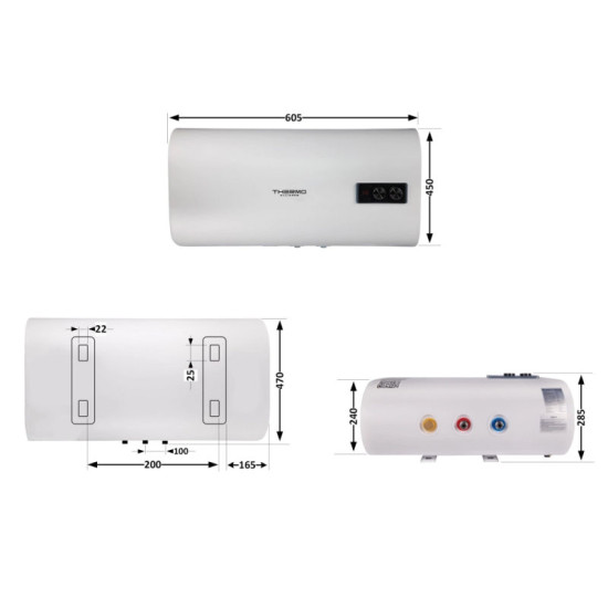 Водонагрівач Thermo Alliance 30 л плоский горизонтальний, мокрий ТЕН 2 кВт (0,8+1,2) DT30H20G(PD)