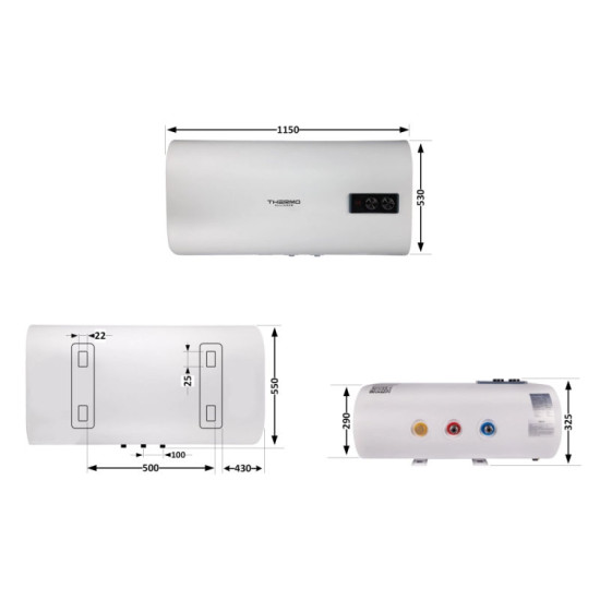 Водонагрівач Thermo Alliance 100 л плоский горизонтальний, мокрий ТЕН 2 кВт (0,8+1,2) DT100H20G(PD)