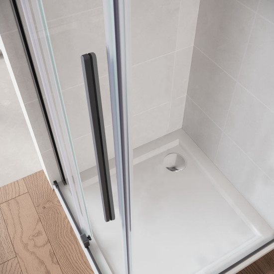 Душові двері Koer SR SD07-120x200-L-TR-07 прозоре скло Easy Clean 8мм Графіт (KR5688)
