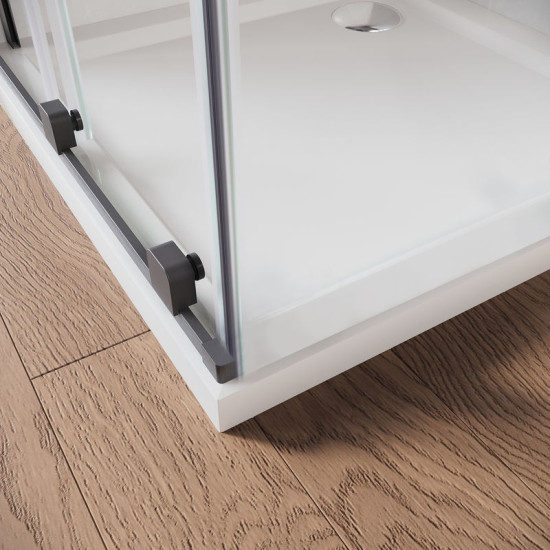 Душові двері Koer SR SD07-120x200-L-TR-07 прозоре скло Easy Clean 8мм Графіт (KR5688)