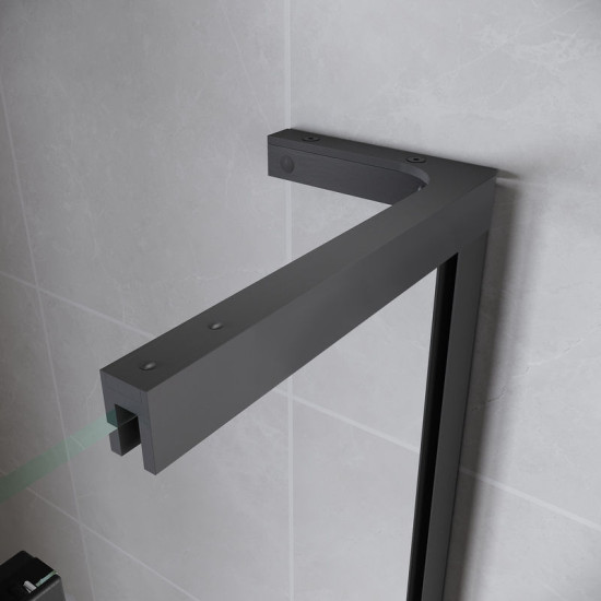 Душові двері Koer SR SD07-120x200-L-TR-07 прозоре скло Easy Clean 8мм Графіт (KR5688)