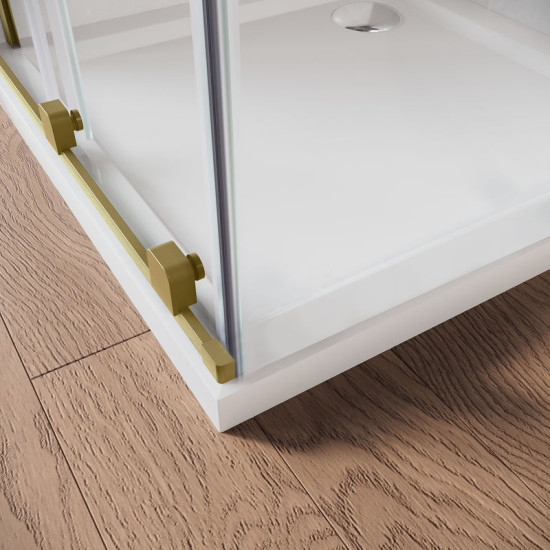 Душові двері Koer SR SD07-120x200-L-TR-12 прозоре скло Easy Clean 8мм Матове золото (KR5687)