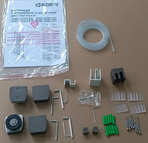 Душевая дверь Koer SR SD07-120x200-R-TR-07 прозрачное стекло Easy Clean 8мм Графит (KR5775)