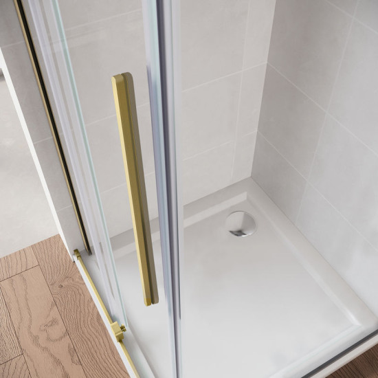 Душові двері Koer SR SD07-120x200-R-TR-12 прозоре скло Easy Clean 8мм Матове золото (KR5774)
