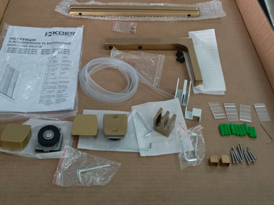 Душові двері Koer SR SD07-120x200-R-TR-12 прозоре скло Easy Clean 8мм Матове золото (KR5774)