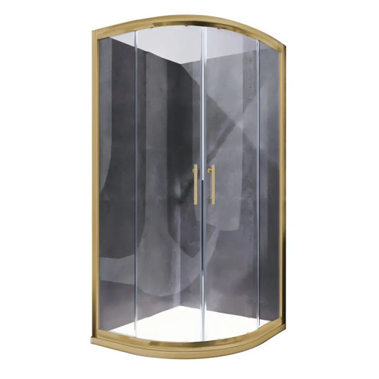 Душевая кабина Koer SR SC04-90x90x195-TR-12 прозрачное стекло Easy Clean 5мм Матовое золото (KR5681)