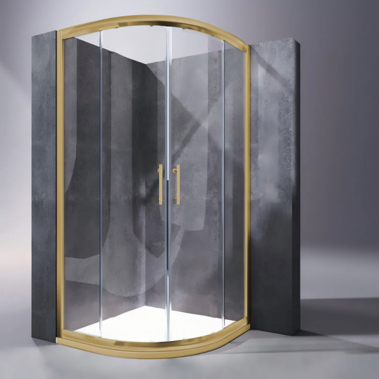 Душевая кабина Koer SR SC04-90x90x195-TR-12 прозрачное стекло Easy Clean 5мм Матовое золото (KR5681)