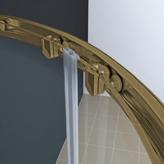 Душевая кабина Koer SR SC04-90x90x195-TR-12 прозрачное стекло Easy Clean 5мм Матовое золото (KR5681)