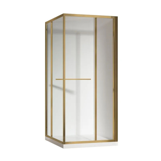 Душова кабіна Koer SR SC09-90x90x200-R-TR-12 прозоре скло Easy Clean 6мм Матове золото (KR5771)