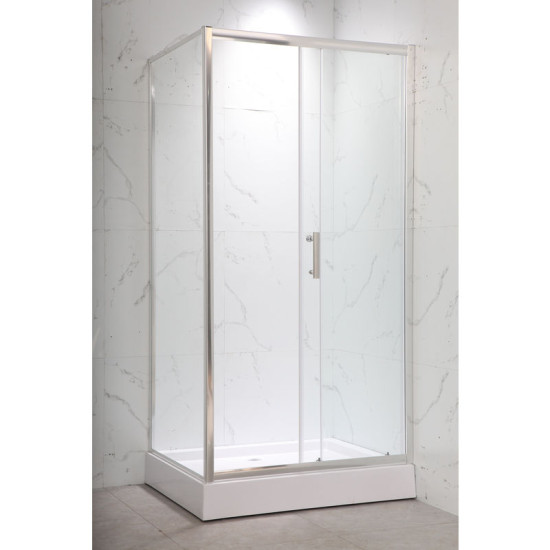 Душова кабіна Mixxus HARD SCT01-100x80x198-TR CHROME прозоре скло 5мм NEW (2 ящ) (MI8367)