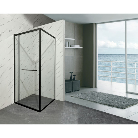 Душова кабіна Mixxus Premium Quadro SC01-90x90x195-TR Black прозоре скло 6мм (MI8292)