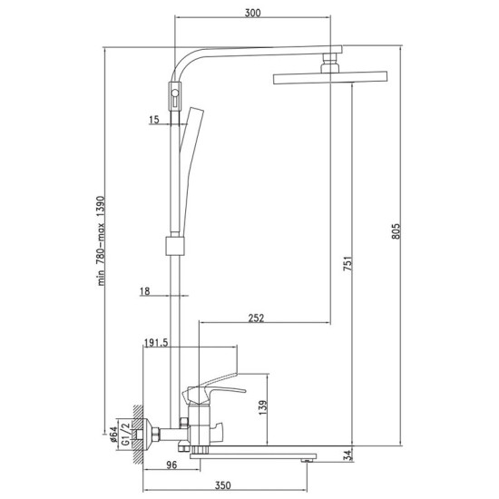Душова система Mixxus Magnum 009-J (MI8231)