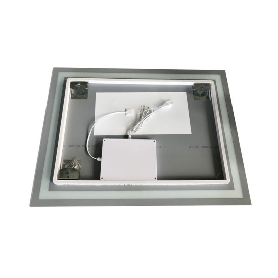 Дзеркало Zerix Kubix MR03-80x60-REVERSE з LED Touch, Anti-fog, димером, регулятором яскравості (ZX6053)