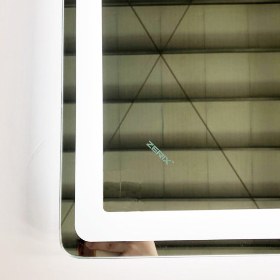 Дзеркало Zerix Mirra MR05-80x60-REVERSE із LED Touch, Anti-fog, димером, регулятором яскравості (ZX6056)